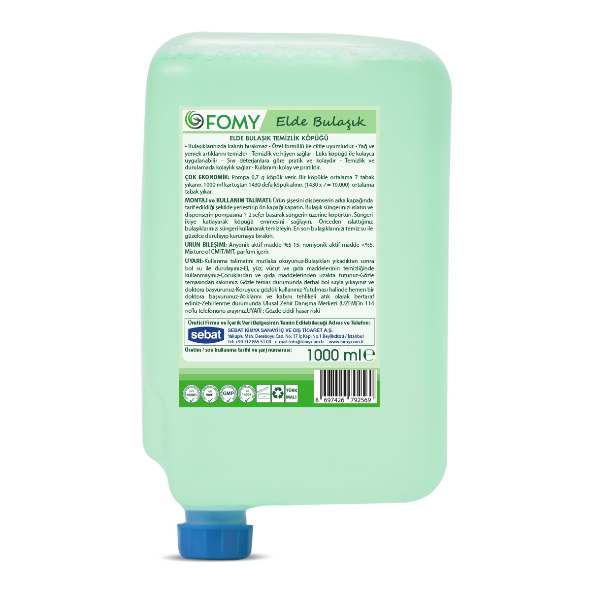 FOMY Elde Bulaşık Temizlik Köpüğü 1000 ml